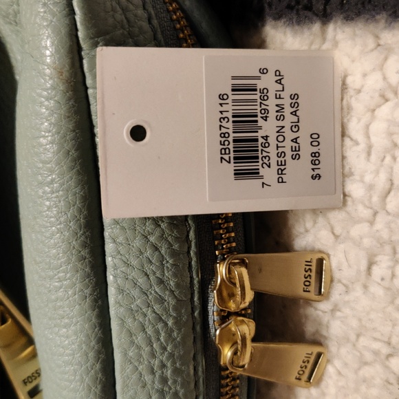 Fossil Sea Glass Preston Leather Small Flap Crossbody - Picture 14 of 15